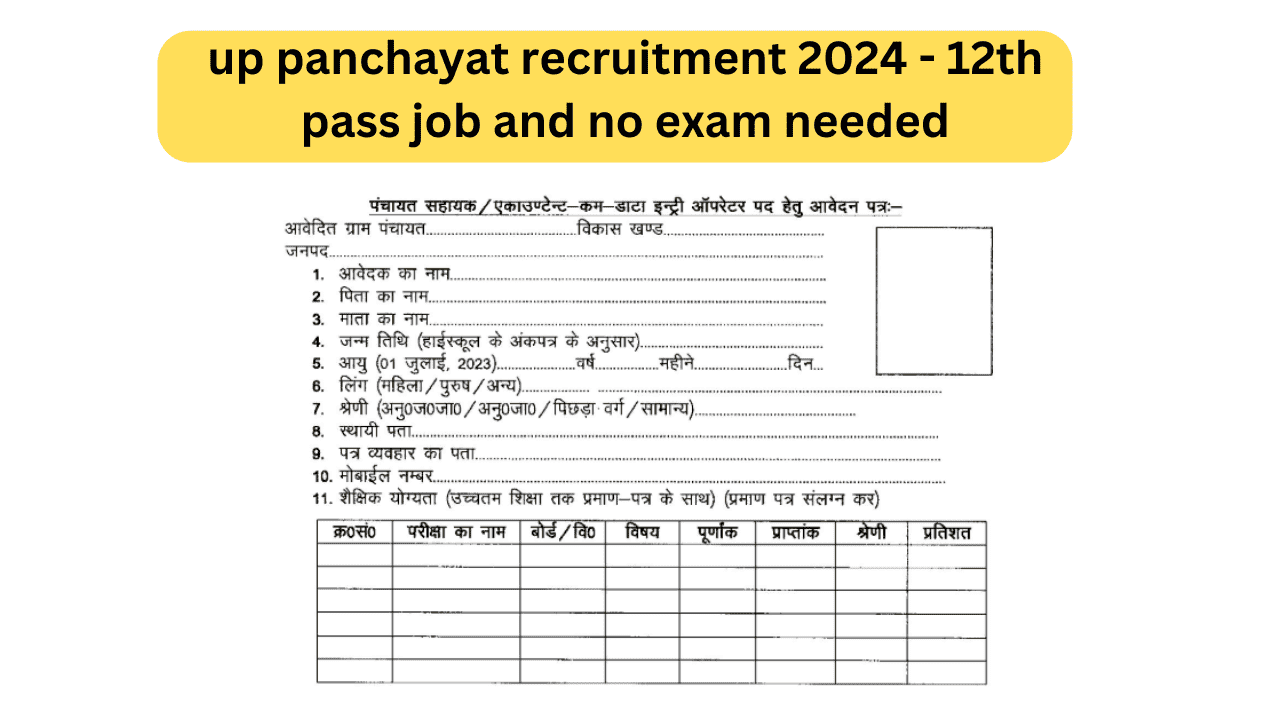 up panchayat recruitment 2024