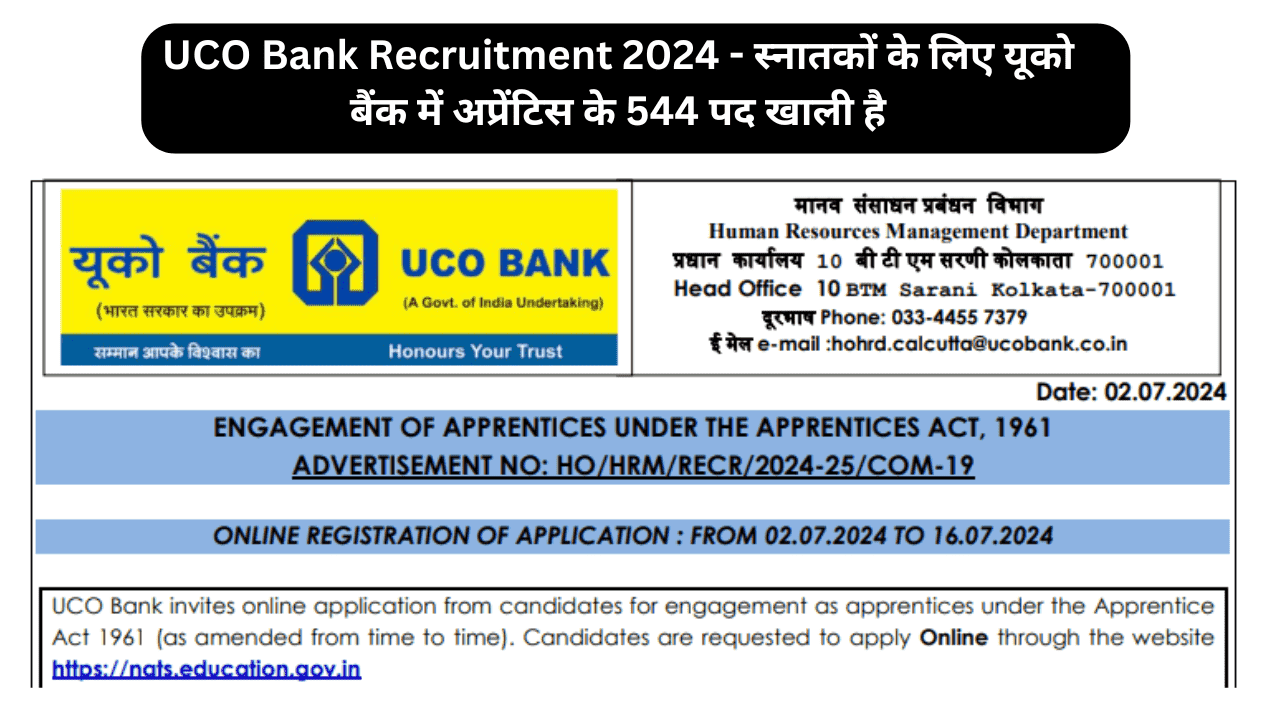 UCO Bank Recruitment 2024