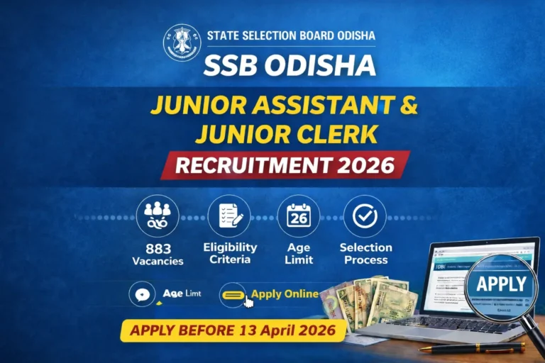 SSB Odisha Junior Assistant & Junior Clerk
