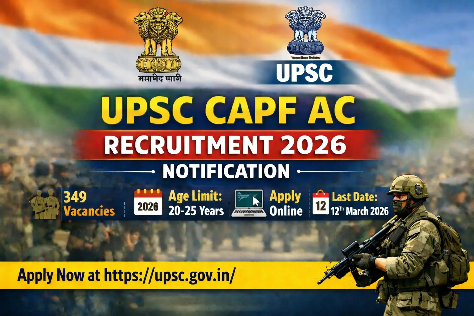 UPSC CAPF AC Recruitment